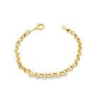 10K Yellow Gold Rolo Link Bracelet 4Mm 7In 3.4Dwt