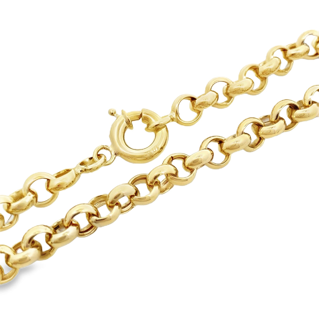 10K Yellow Gold Rolo Link Bracelet 4Mm 7In 3.4Dwt