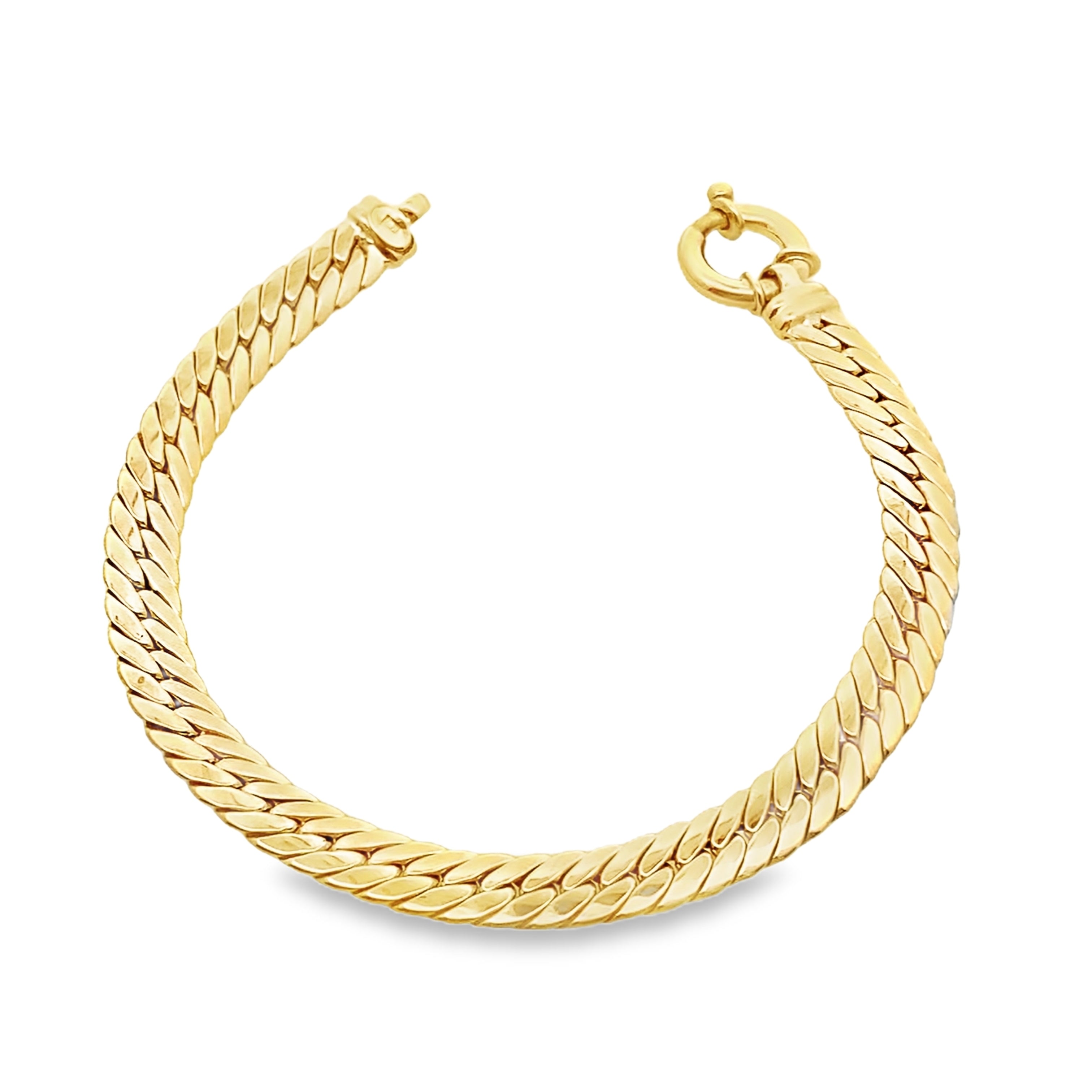 10K Yellow Gold Miami Herringbone Bracelet 7Mm 7.25In 5.6Dwt