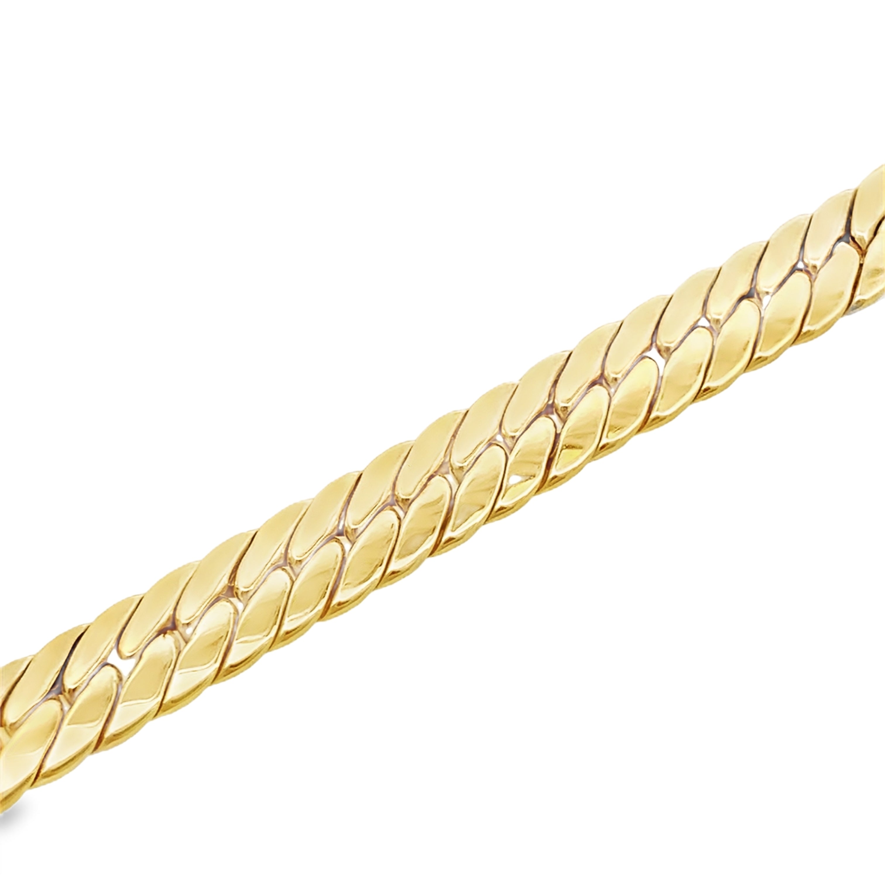 10K Yellow Gold Miami Herringbone Bracelet 7Mm 7.25In 5.6Dwt