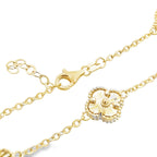 14K Yellow Gold Sunburst Five Small Flowers Bracelet 8In 4.3Dwt