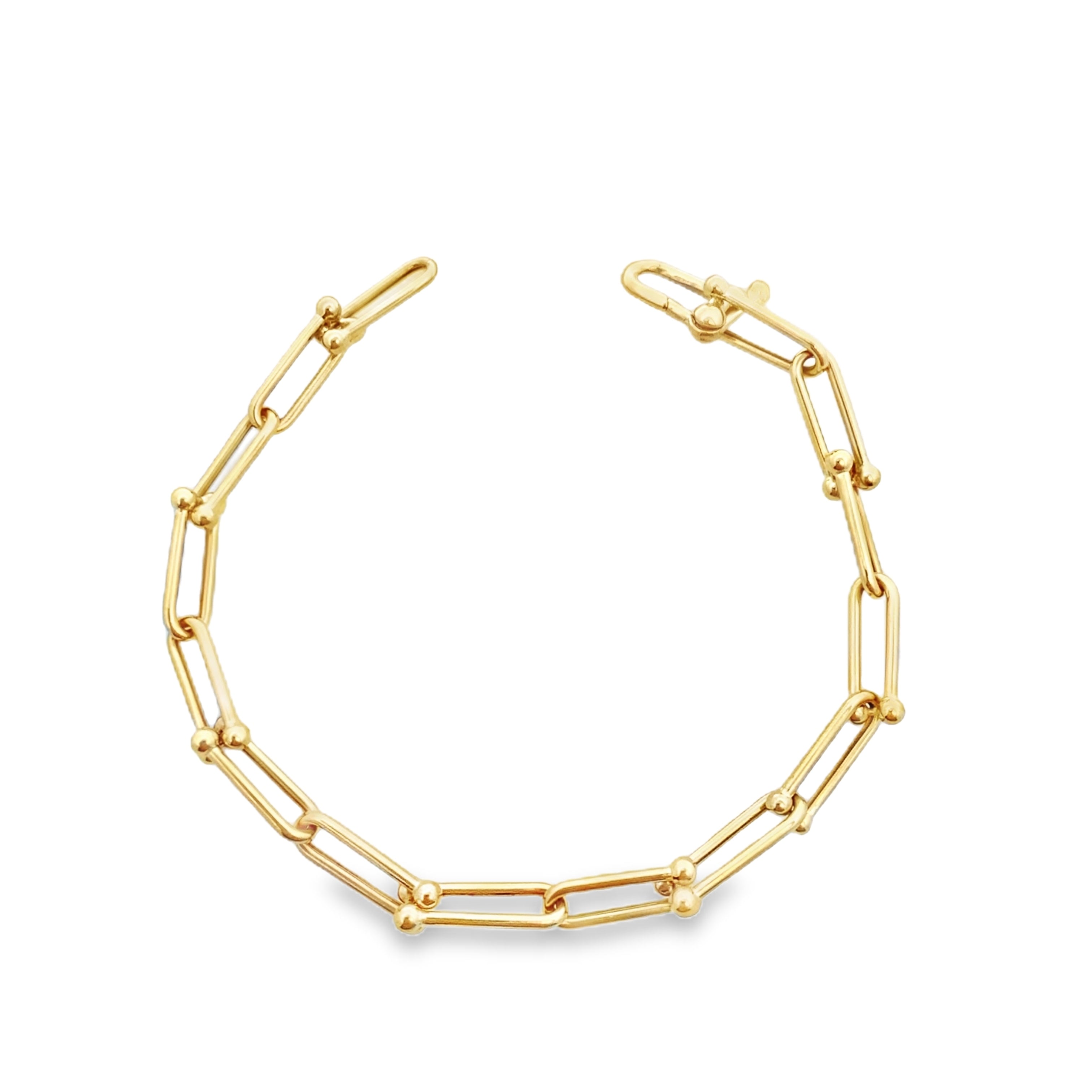 14K Yellow Gold Stirrup Bracelet 7.5In 3.4Dwt