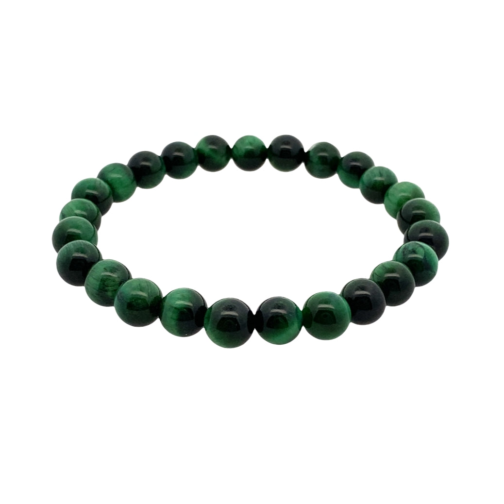 Green Tiger's Eye 8Mm Stretch 25 Bead Bracelet 8.2In