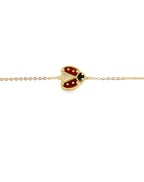 10K Yellow Gold Ladybug Bracelet 6In +2In Ext 1.7Dwt
