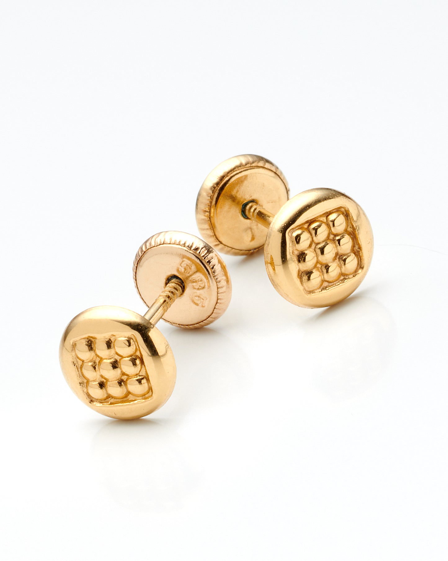 18K Yellow Gold Baby Stud Earrings