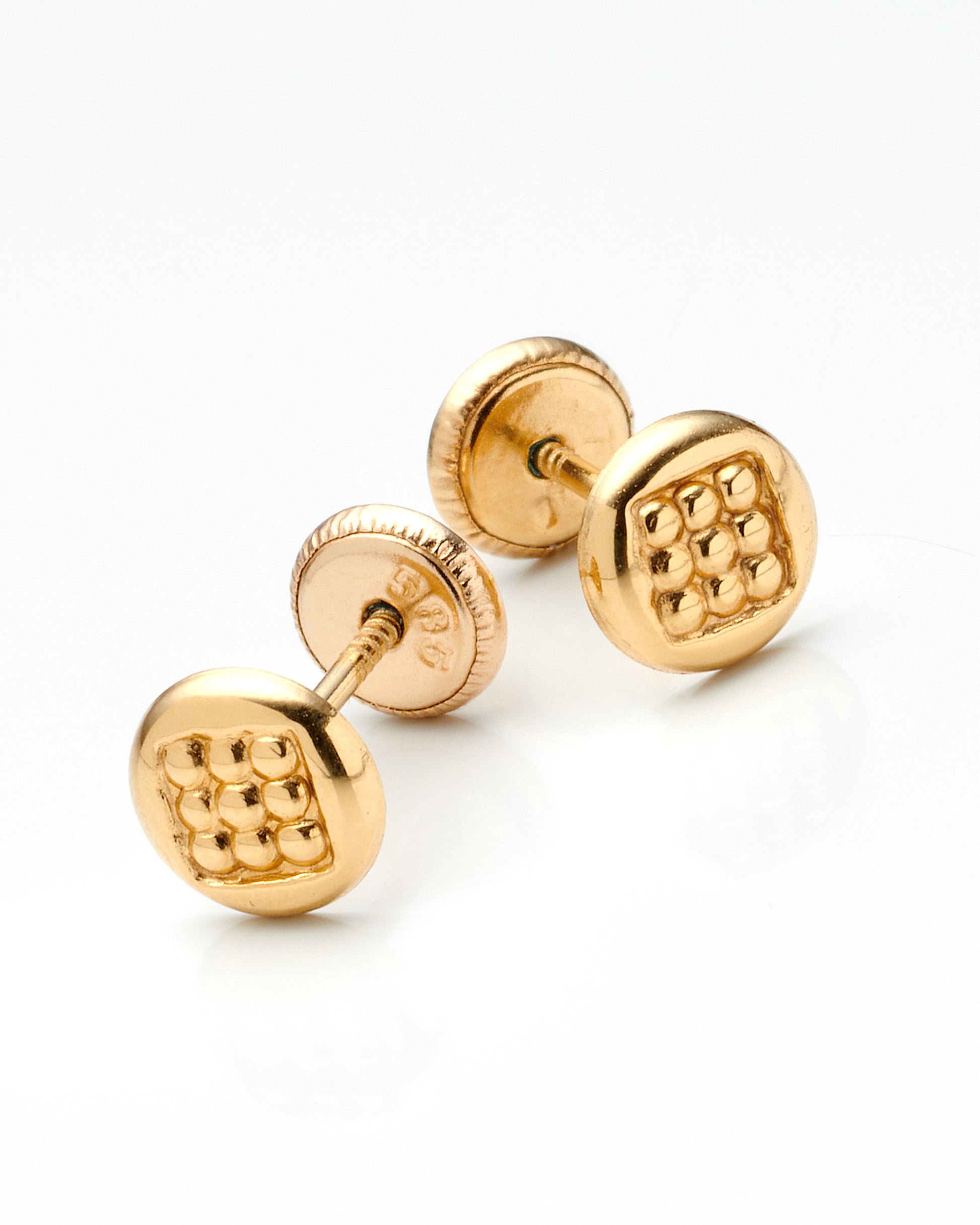 18K Yellow Gold Baby Stud Earrings