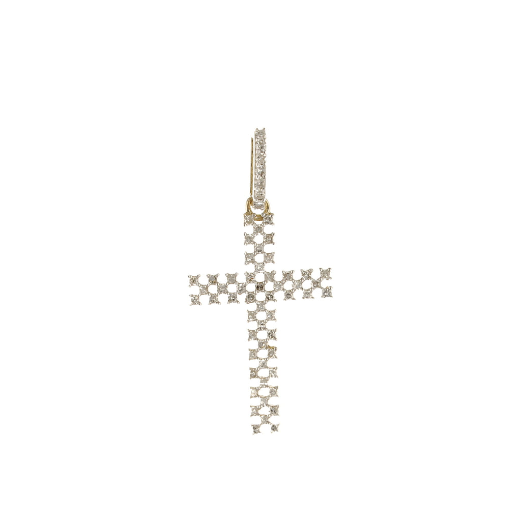 0.10Ctw 10K Yellow Gold Diamond Cross Pendant 0.9Dwt