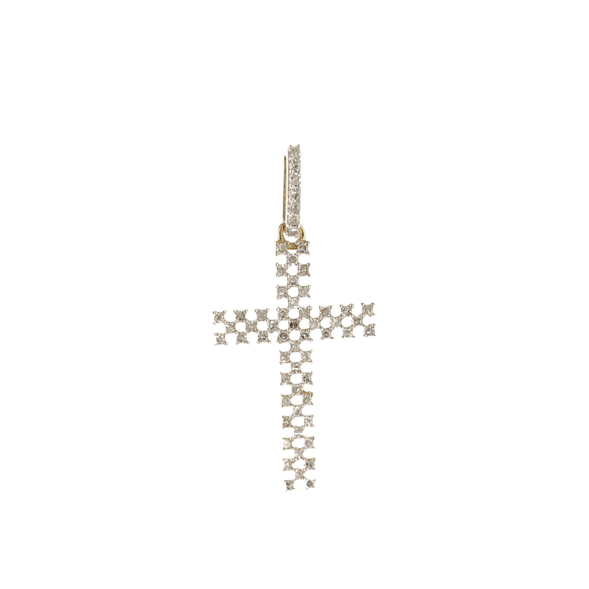 0.10Ctw 10K Yellow Gold Diamond Cross Pendant 0.9Dwt