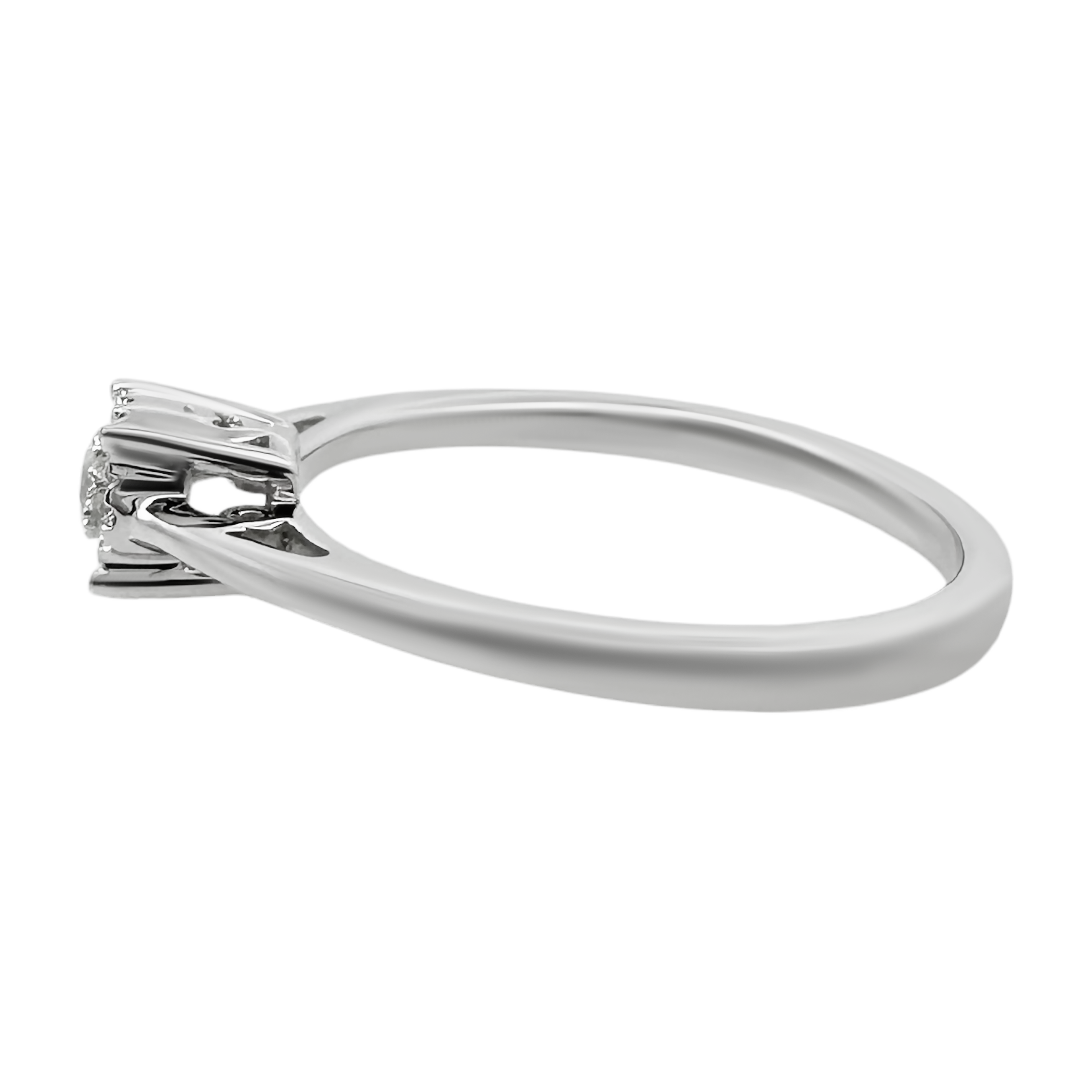 0.13Ct 10K White Gold Diamond Engagement Rings Size 7 1.5Dwt