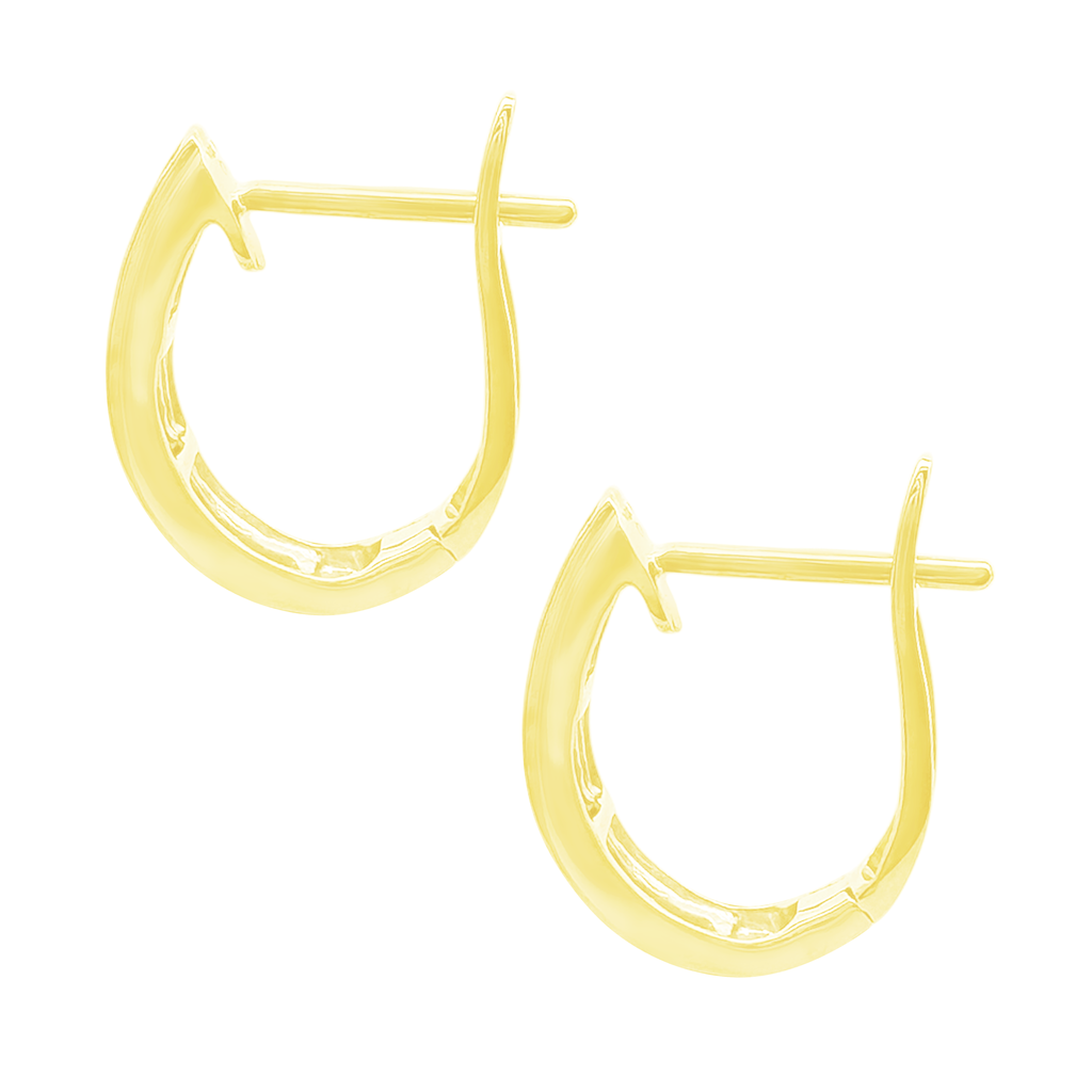 0.22Ctw 10K Yellow Gold Diamond Baguette Hoop Earrings