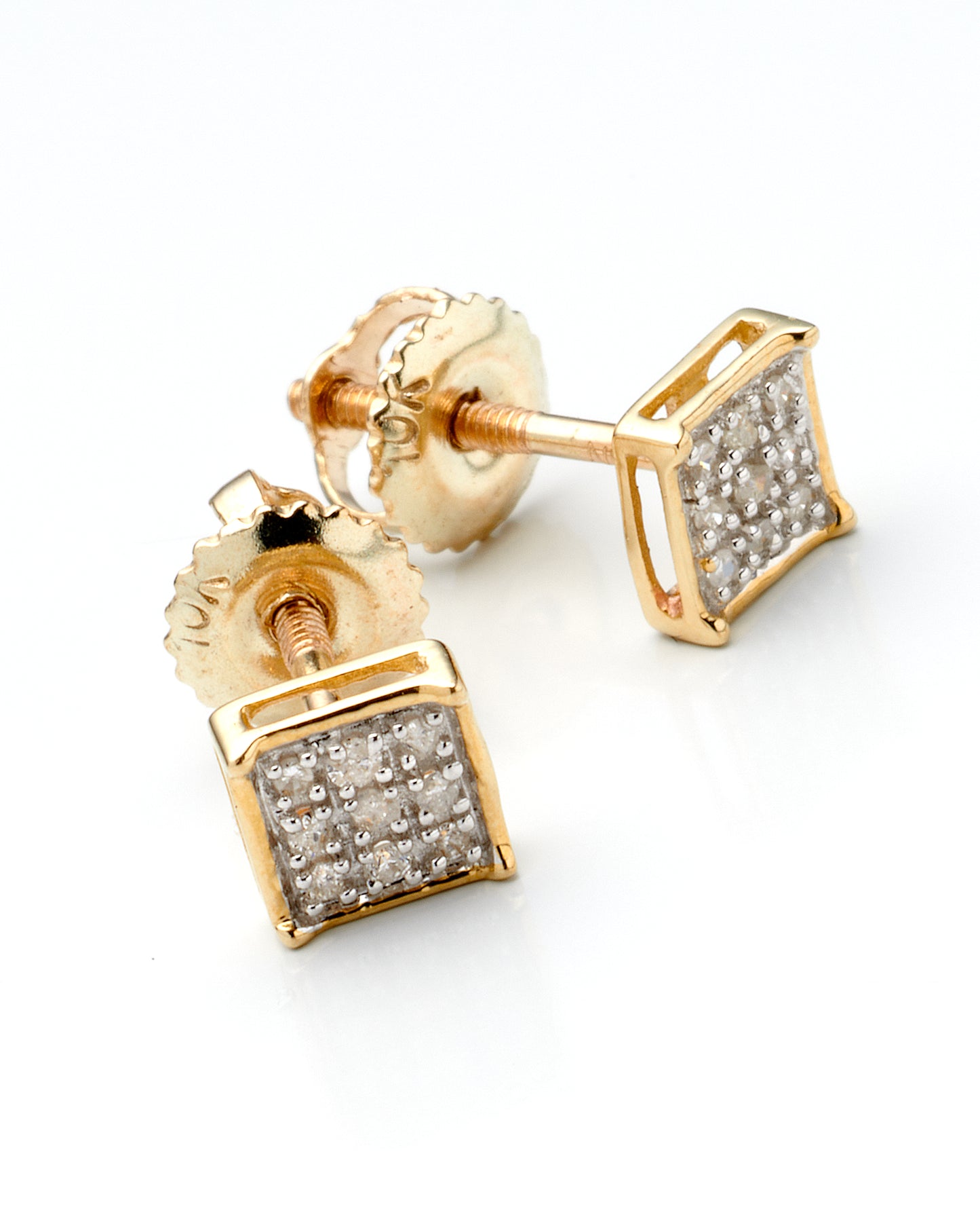 0.05Ctw 10K Yellow Gold Diamond Yuva Stud Earrings