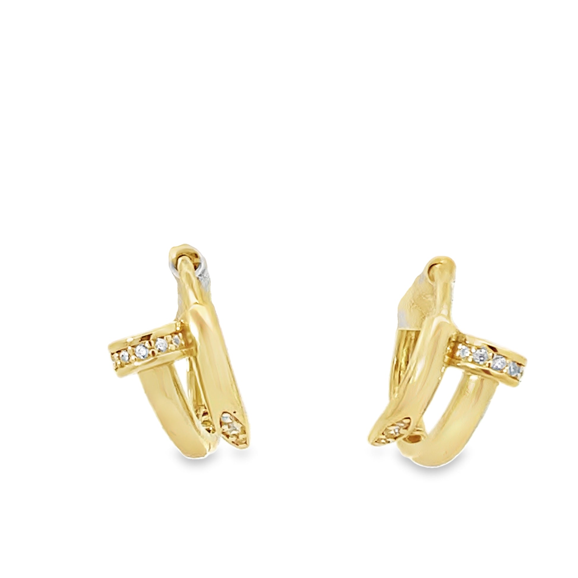 10K Yellow Gold Nail Style Hoop Earrings 1.8Dwt