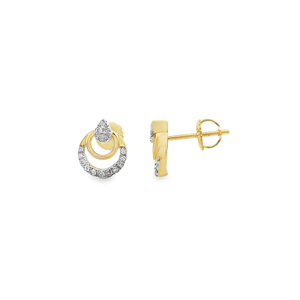 0.13Ct 14K Yellow Gold Diamond Stud Earrings