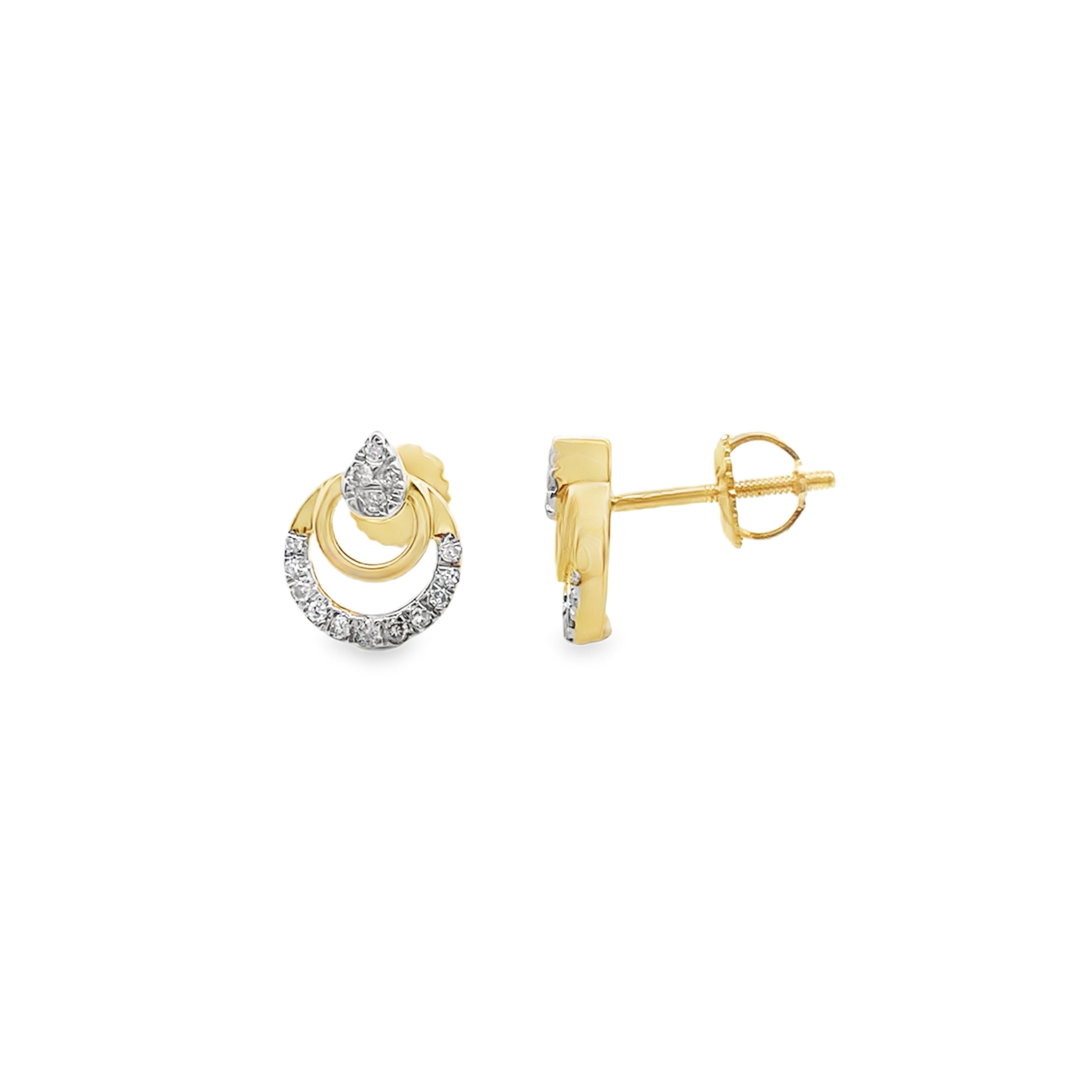 0.13Ct 14K Yellow Gold Diamond Stud Earrings