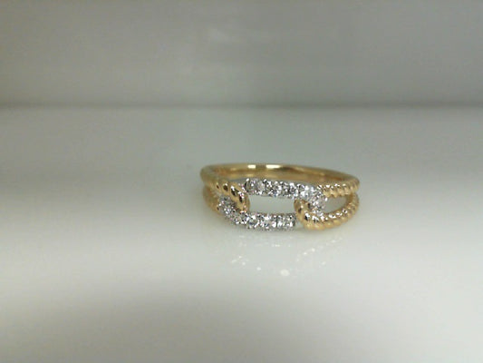0.22Ctw 14K Yellow Gold Diamond Link Ring Size 7 2.2Dwt

J