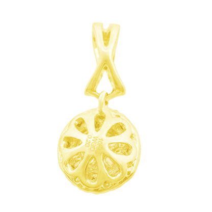 0.20Ctw 10K Yellow Gold Square Diamond Cluster Pendant 0.5Dwt