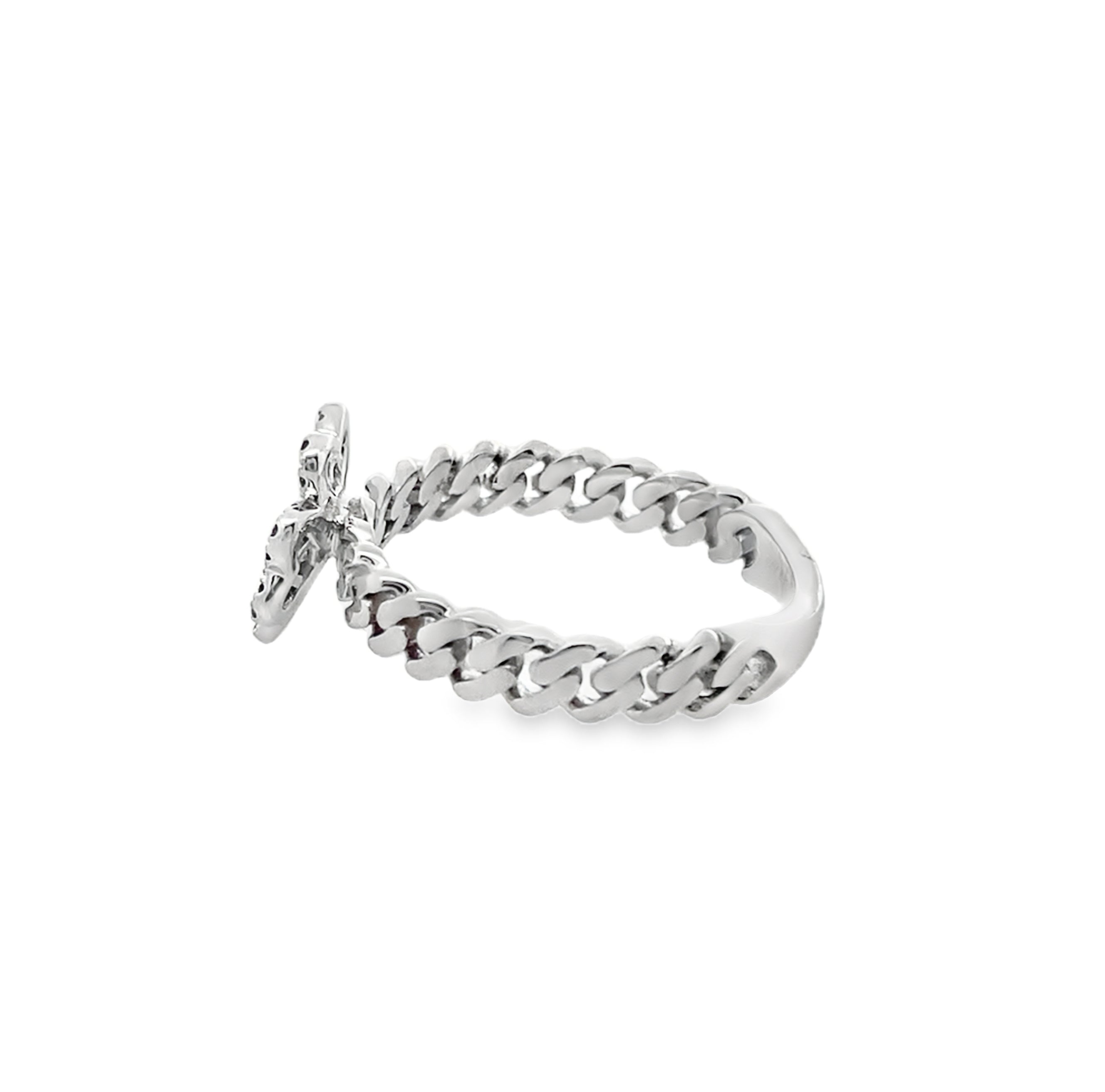 0.25Ct 14K White Gold Diamond Fashion Ring Size 7 1.9Dwt