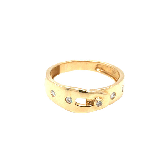 (Uj2)0.08Ctw 14K Yellow Gold Diamond Fashion Ring Size 7 2.2
