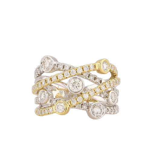 0.43Ct 14K Two Tone Gold Diamond Fashion Ring Size 7  5.0Dwt