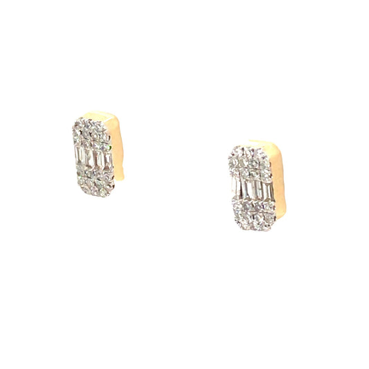 (Uj2)0.30Ctw 14K Yellow Gold Diamond Stud Earrings 1.9Dwt