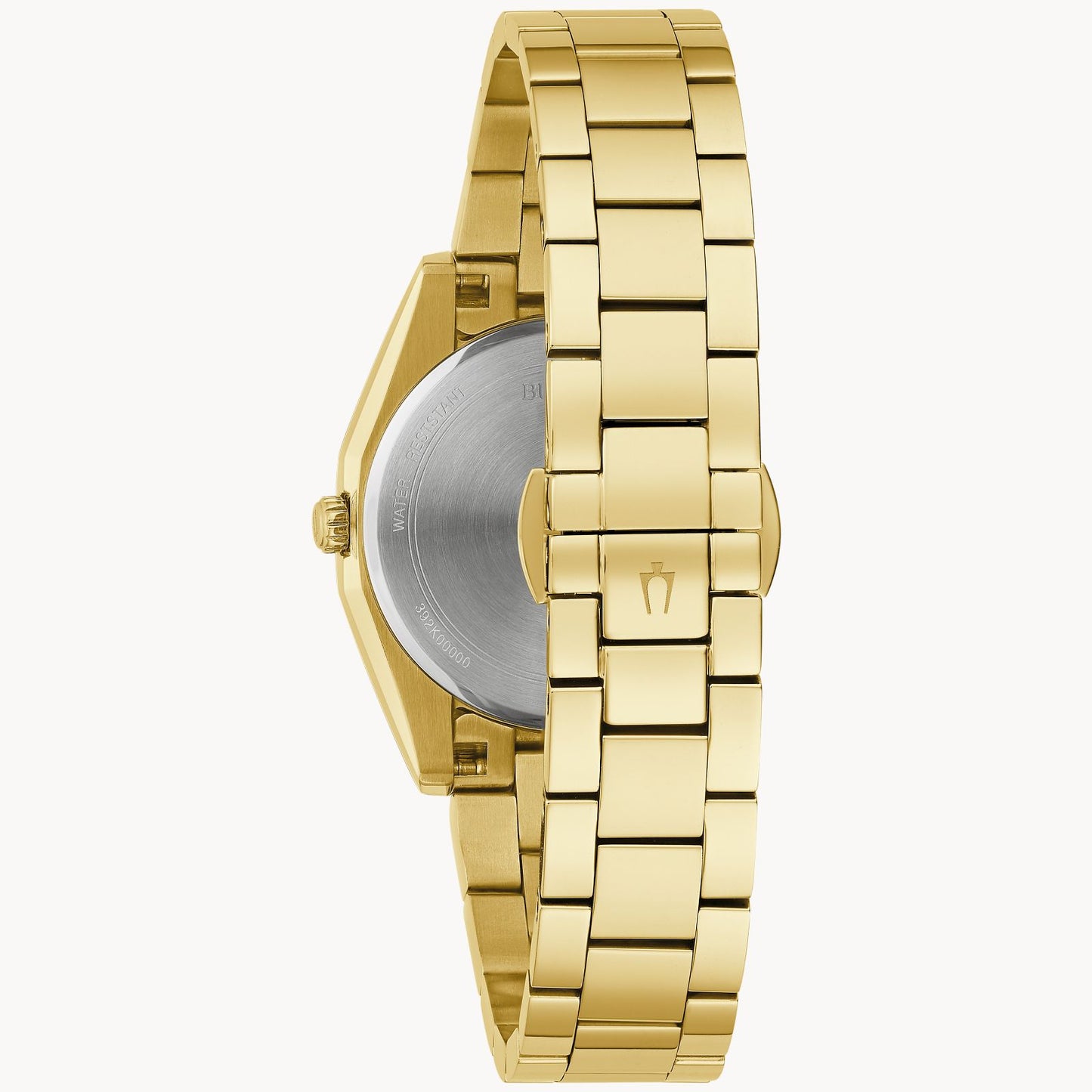 Bulova Surveyor Ladies Watch (97P172) Gold Tone Mother Of Pearl Dial Diamond Markers