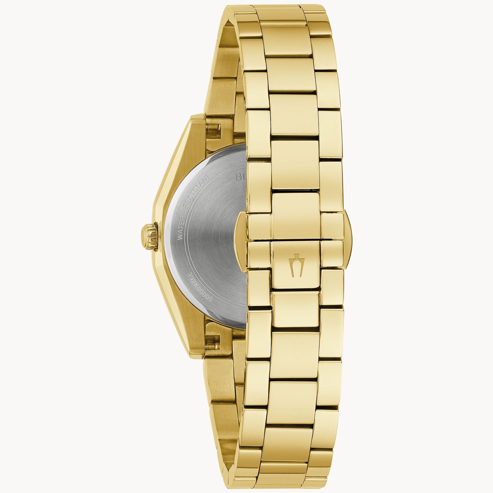 Bulova Surveyor Ladies Watch (97P172) Gold Tone Mother Of Pearl Dial Diamond Markers