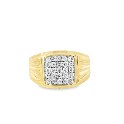 0.50Ctw 14K Yellow Gold Mens Diamond Fashion Ring Size 10 5.1Dwt