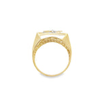 10K Two Tone Gold Anchor W/ Christ Mens Ring Size 12 7.0Dwt