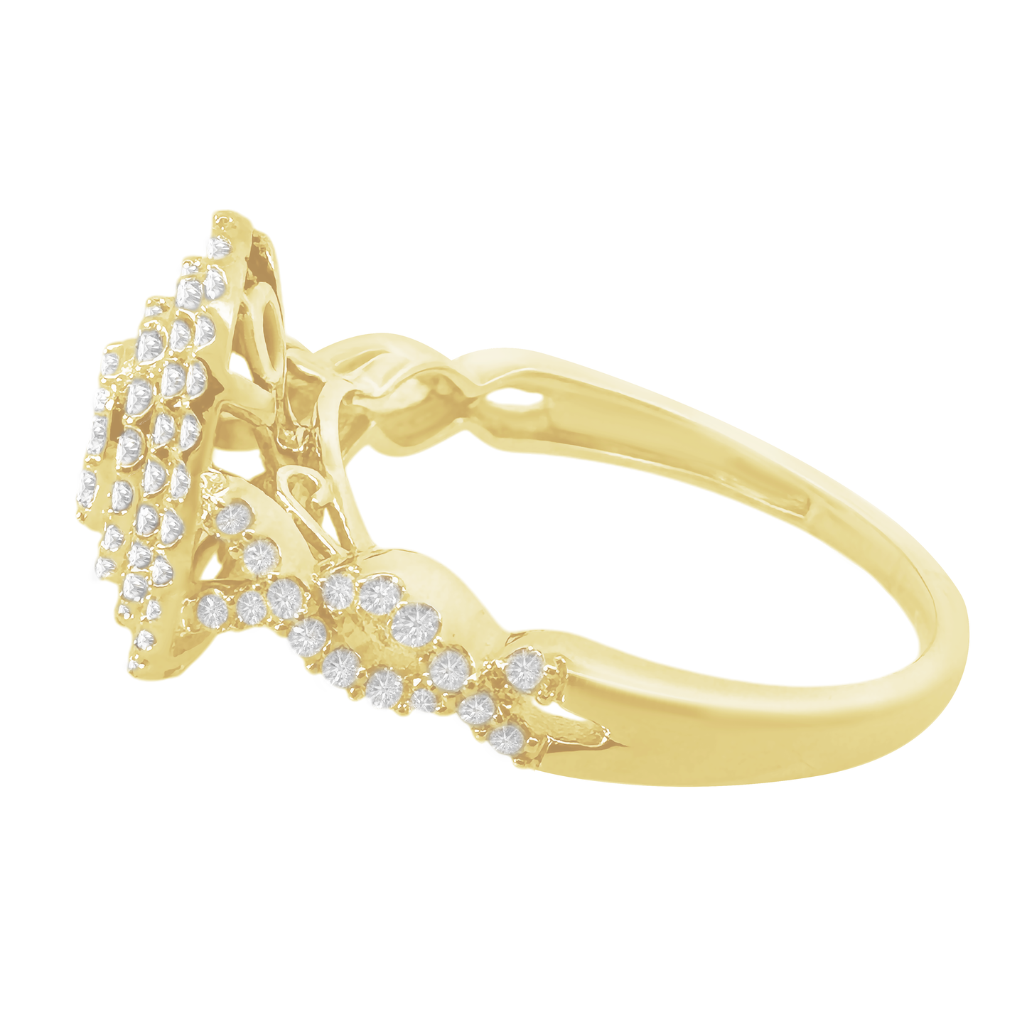 0.63Ctw 14K Yellow Gold Diamond Engagement Ring Size 7 2.2Dwt