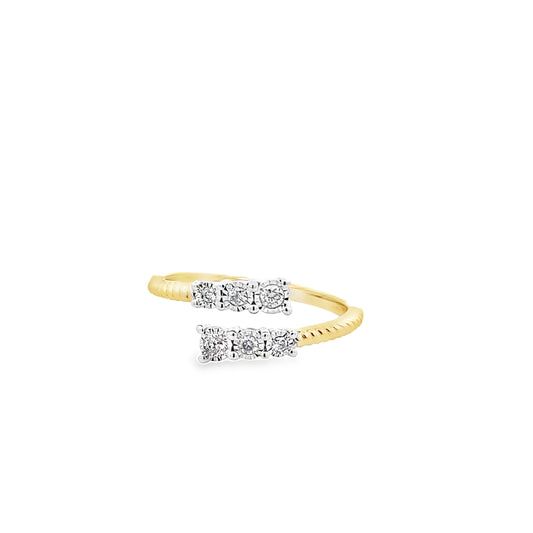 0.15Ctw 14K Yellow Gold Diamond Fashion Ring Size 7 1.7Dwt