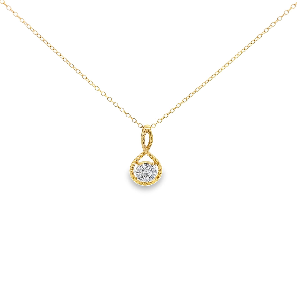0.16Ctw14k Yellow Gold Diamond Pendant Necklace 18In 1.5Dwt