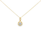 0.16Ctw14k Yellow Gold Diamond Pendant Necklace 18In 1.5Dwt