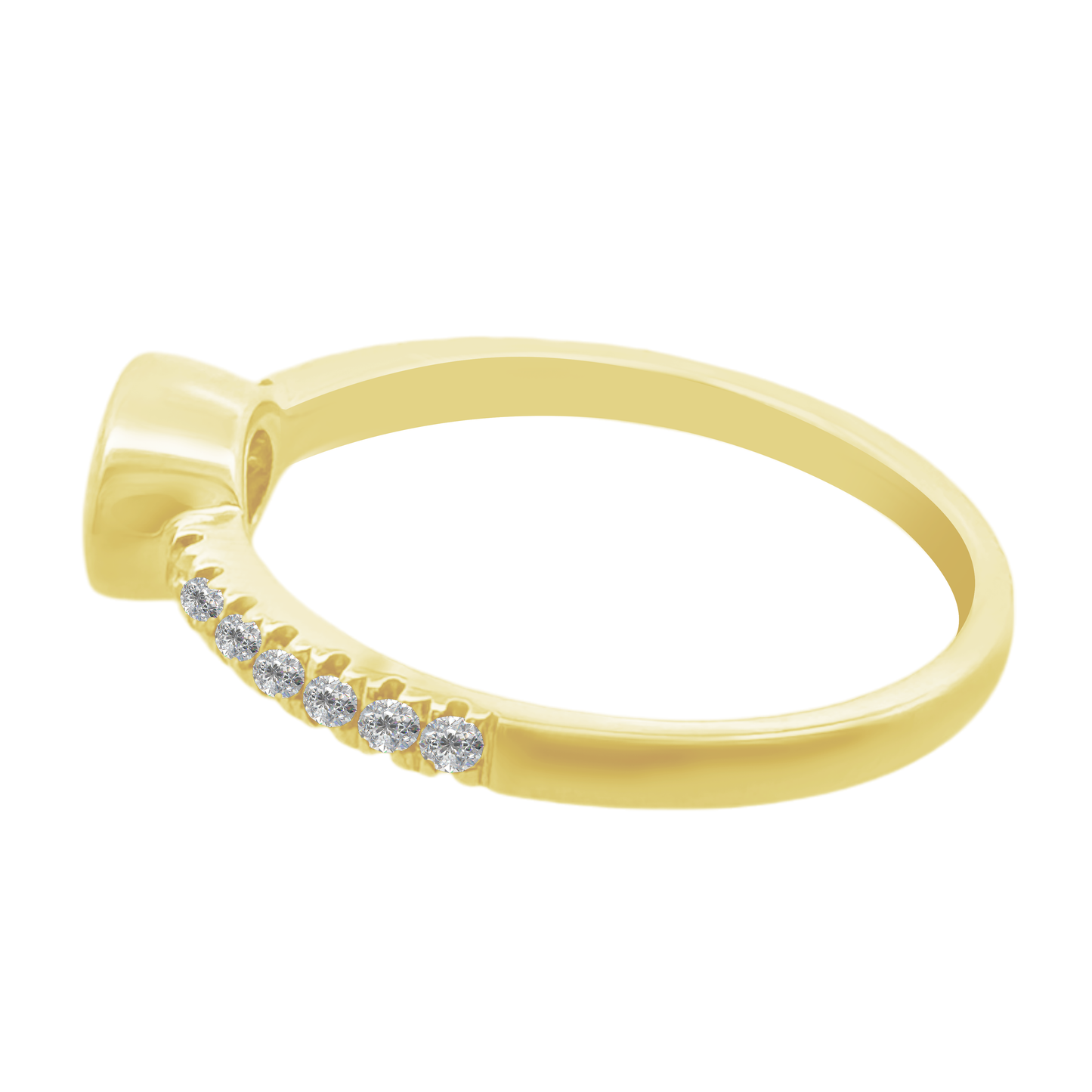 0.41Ciov 0.13Dird 14K Yellow Gold Citrine & Dia Ring Size  7 1.6Dwt