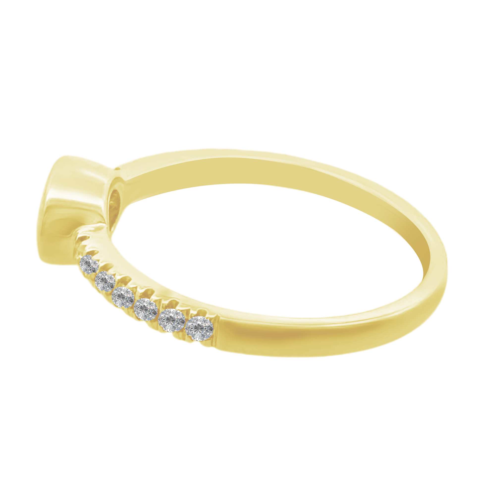 0.41Ciov 0.13Dird 14K Yellow Gold Citrine & Dia Ring Size  7 1.6Dwt