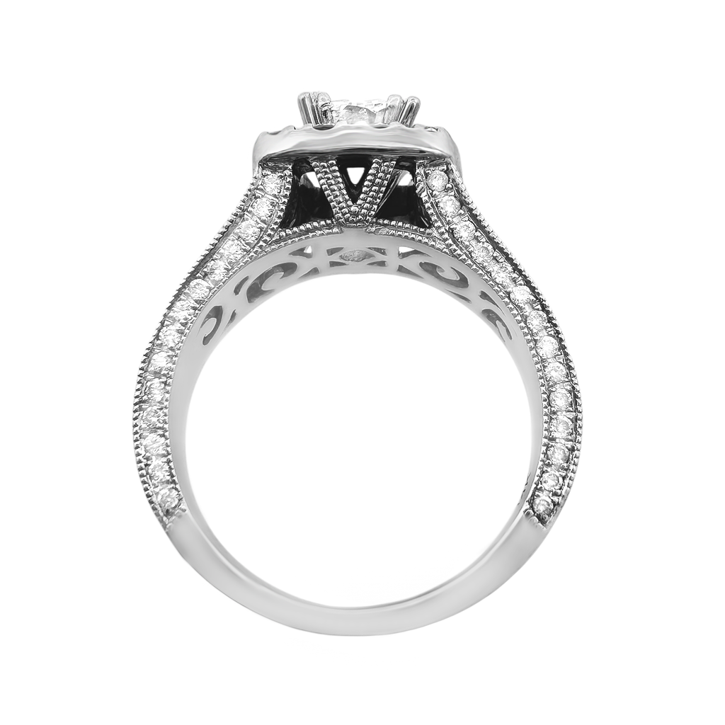 14K White Gold Diamond Engagement Ring Size 6.75 4.2Dwt