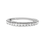 10K White Gold Diamond Wedding Band Size 6.75 1.0Dwt