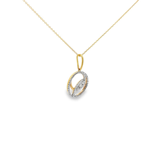 0.25Ctw 14K Yellow Diamond Pendant Necklace 18In