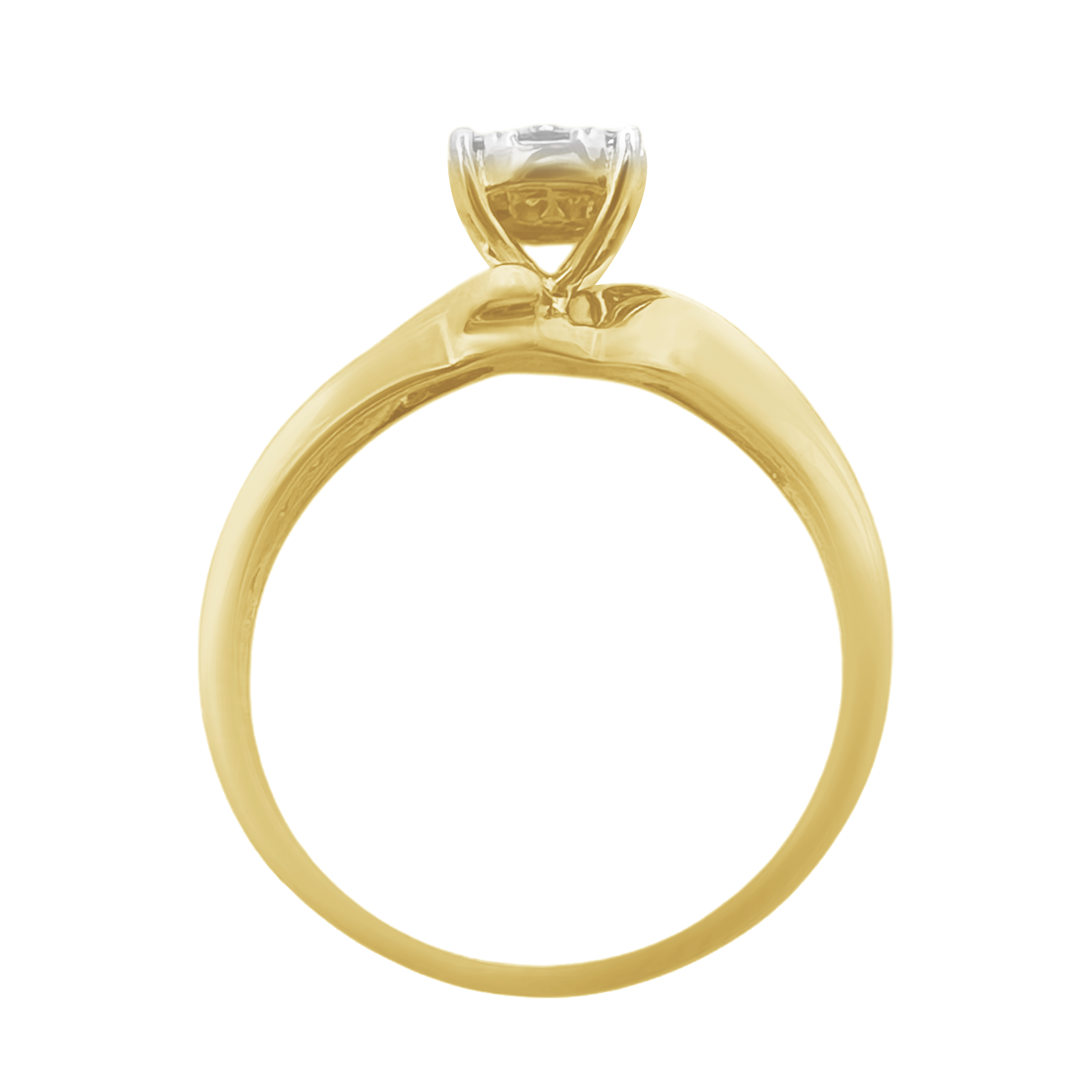 0.27Ctw 10K Yellow Gold Diamond Engagement Rings Size 7 1.3Dwt