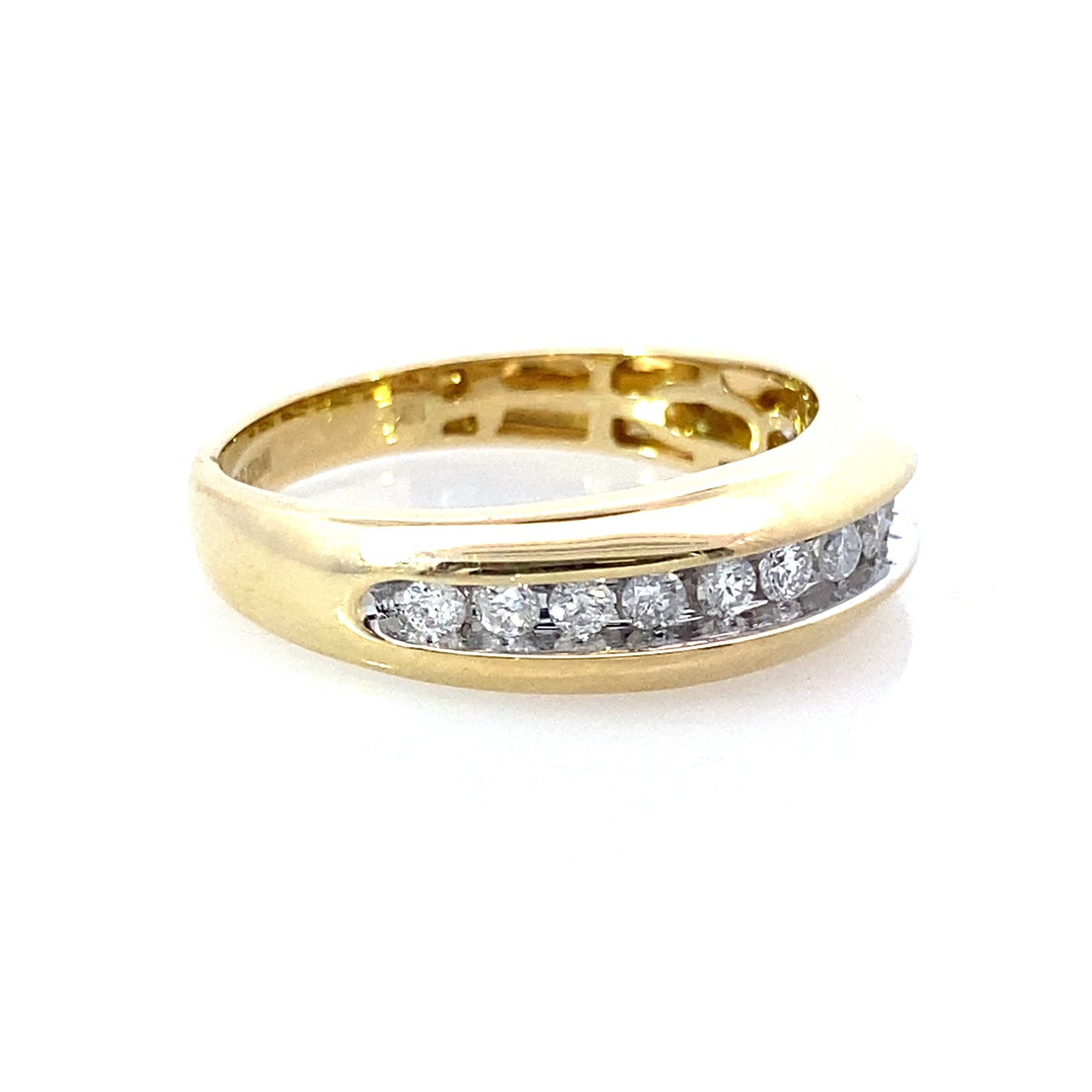 0.50Ctw 10K Yellow Gold Diamond Wedding Band Size 10 2.7Dwt