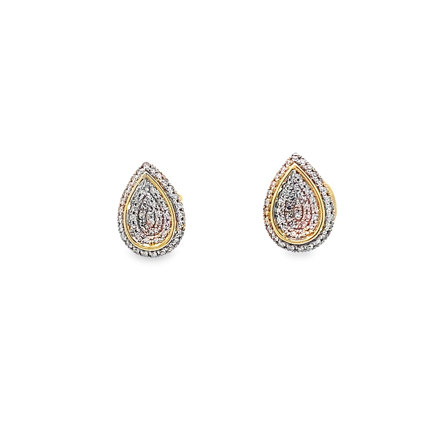 0.20Ctw 10K Yellow Gold Pear Cut Diamond Stud Earrings
