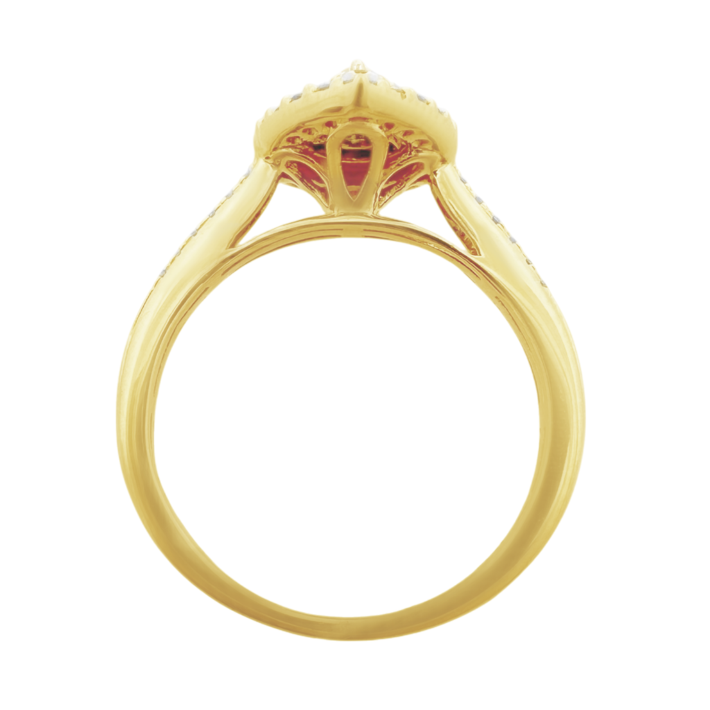 0.40Ctw 10K Yellow Gold Pear Cut Diamond Engagement Ring Size 7 1.9Dwt