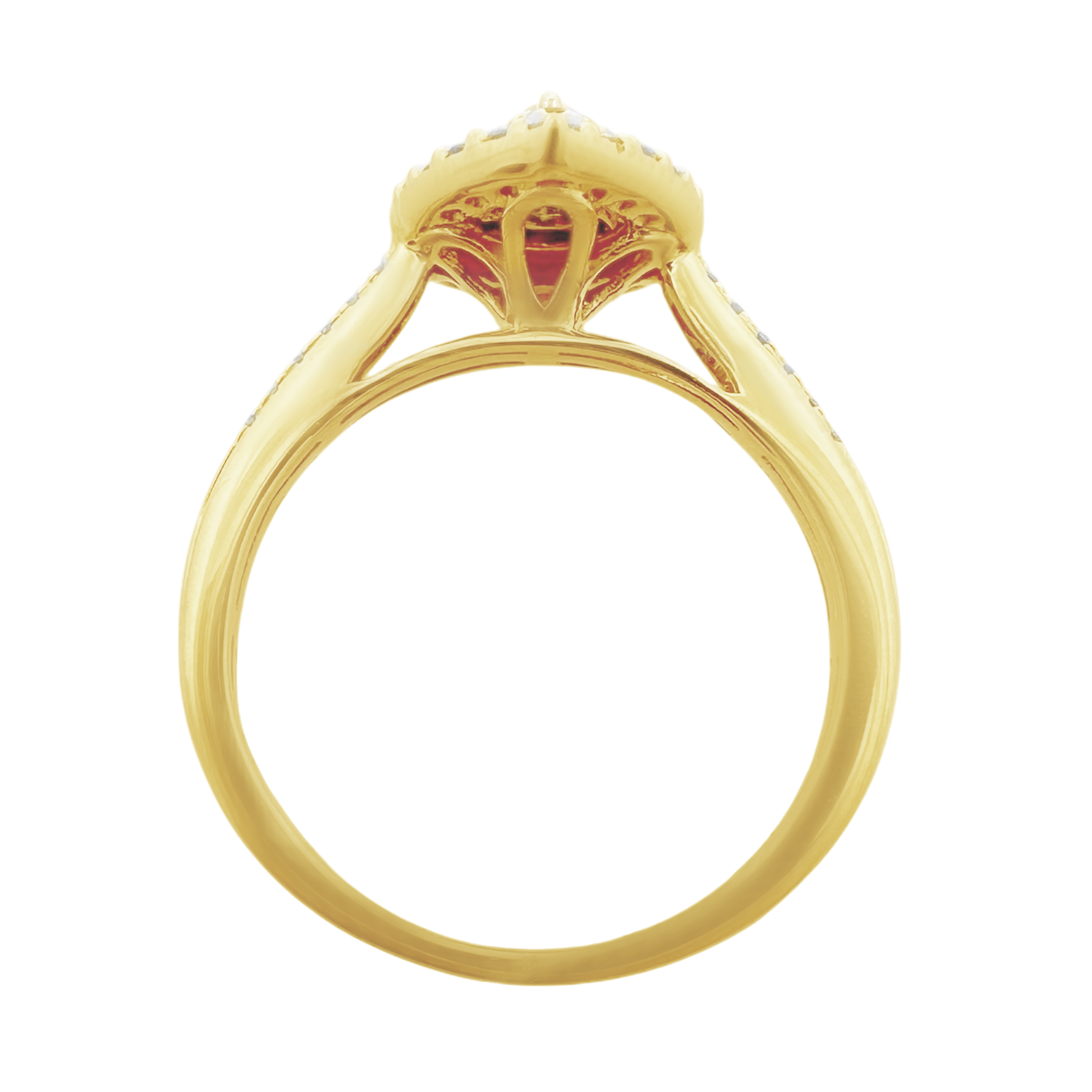 0.40Ctw 10K Yellow Gold Pear Cut Diamond Engagement Ring Size 7 1.9Dwt