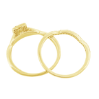 0.27Ctw 10K Yellow Gold Diamond Wedding Set Size 7 1.9Dwt