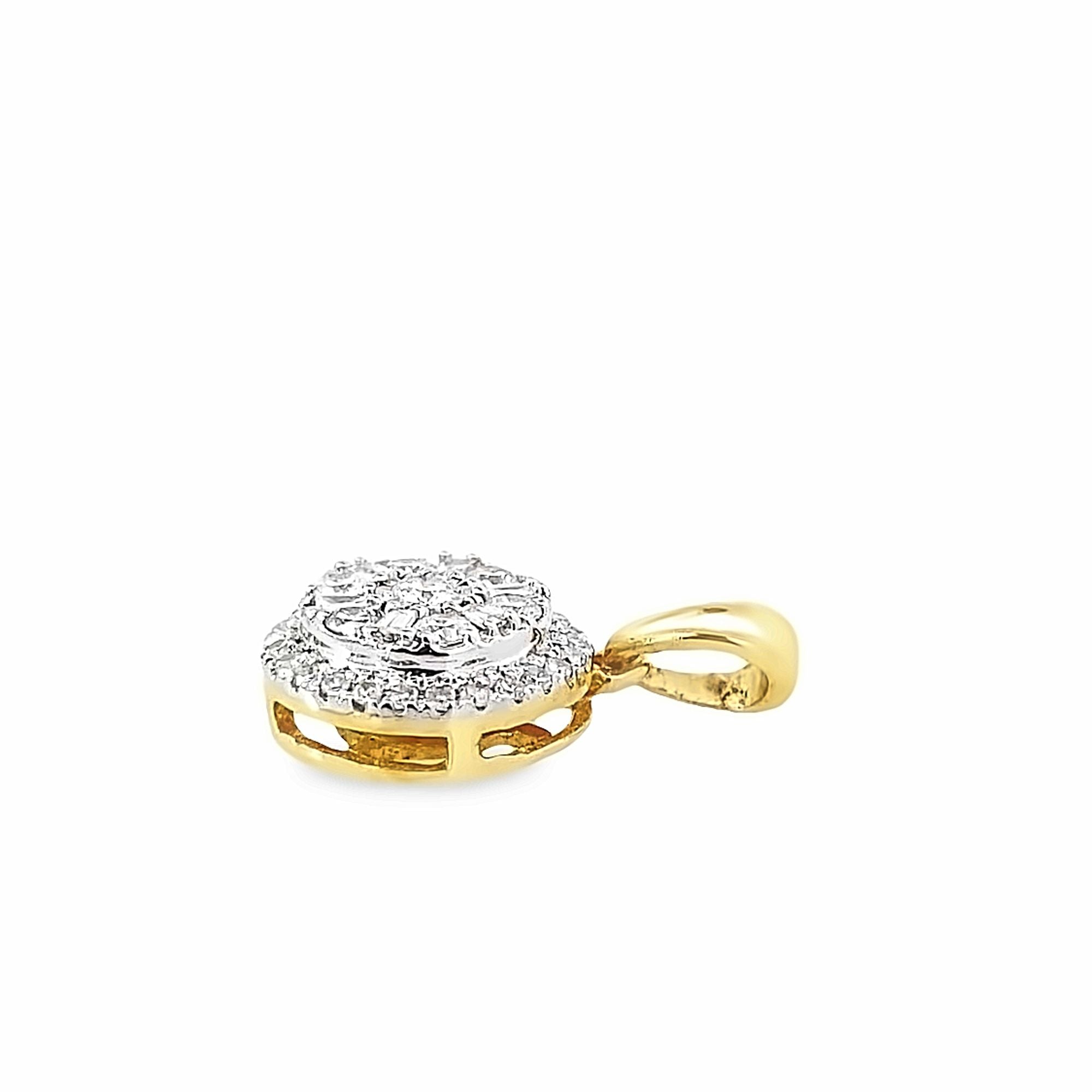 0.25Ctw 14K Yellow Gold Round Diamond Pendant