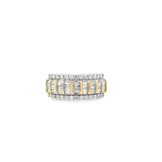 0.75Ctw 10K Yellow Gold Diamond Fashion Ring Size 7 2.5Dwt