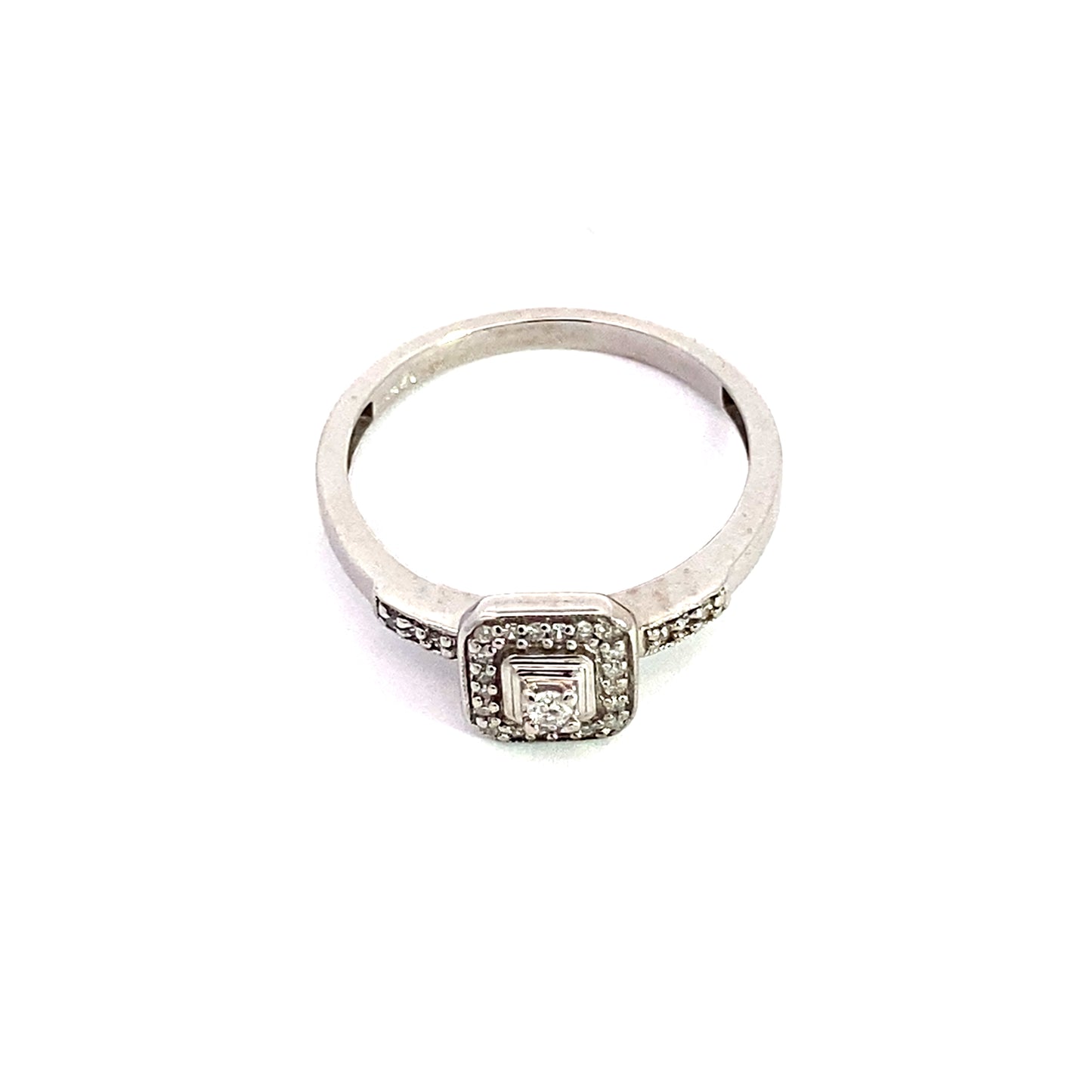 10K White Gold Lds Diamond Engagement Ring Size 7 1.1Dwt