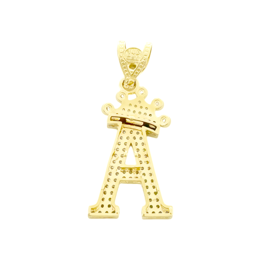 10K Yellow Gold Cz Letter "A " Pendant 2.9Dwt