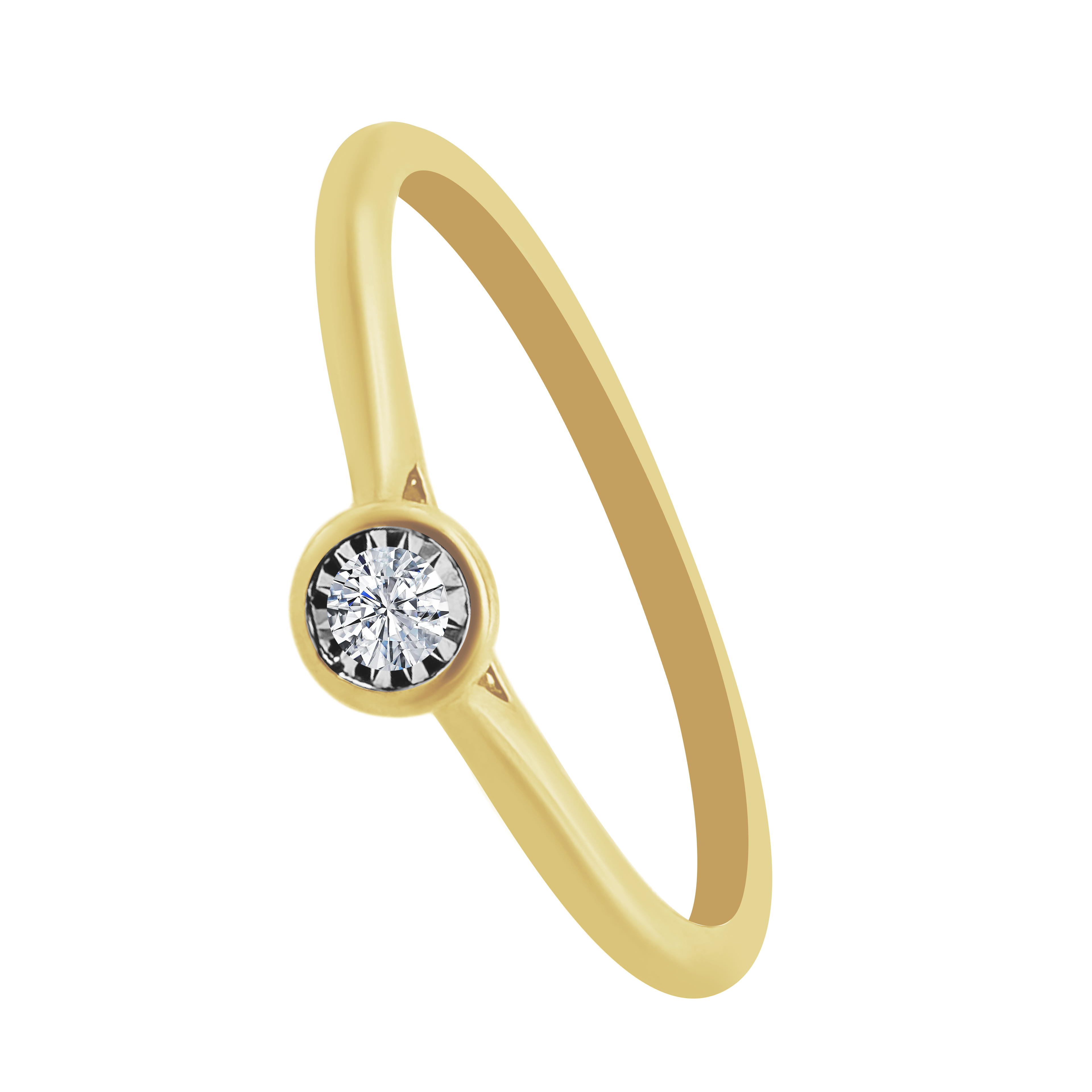 0.01Ctw 10K Yellow Gold Diamond Fashion Ring Size 7 0.8Dwt