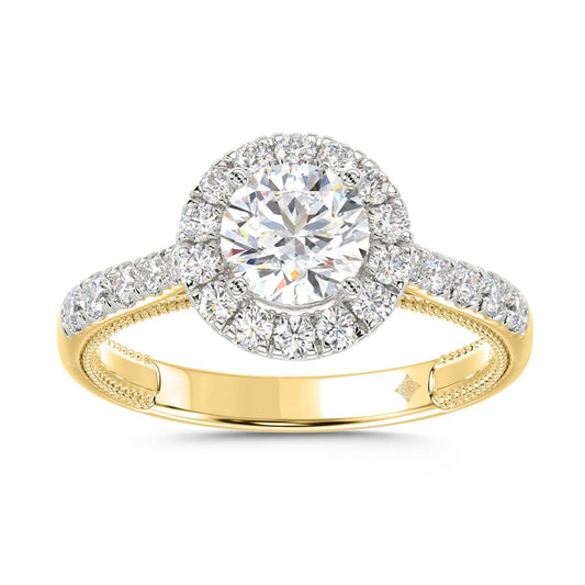 1.50Ctw 14K Yellow Gold Lab Grown  Lds Engagement Ring Size