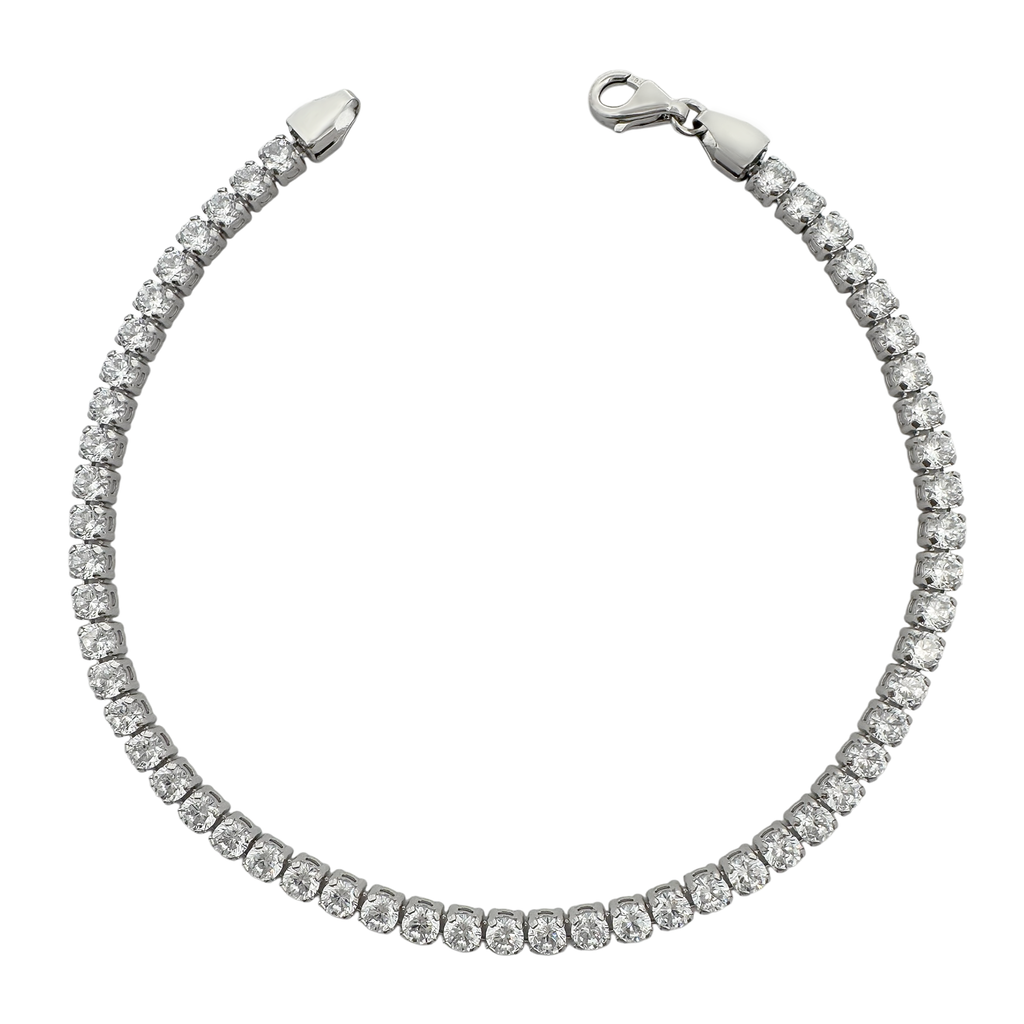 14K White Gold Cz Tennis Bracelet 7.5In 3.4Dwt